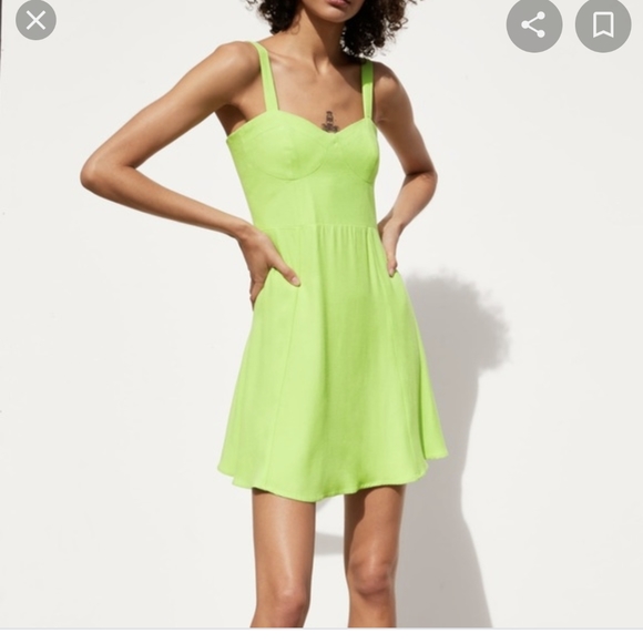zara neon green dress